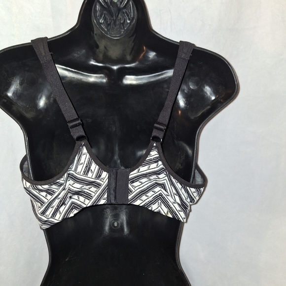 Black and White Geometric Supportive Bra - Picture 3 of 4